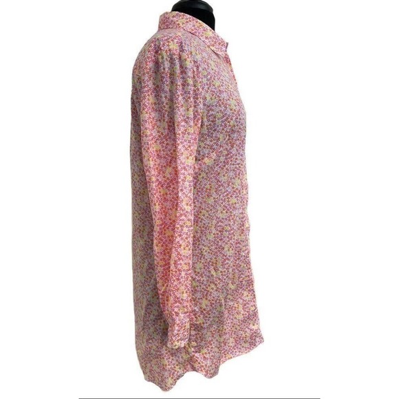 Victorias Secret Night Shirt Womens Medium Pink Floral Cottagecore Sleep Shirt - Picture 4 of 13